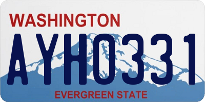 WA license plate AYH0331