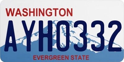 WA license plate AYH0332