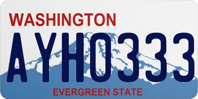 WA license plate AYH0333