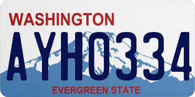 WA license plate AYH0334