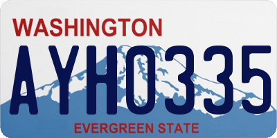 WA license plate AYH0335