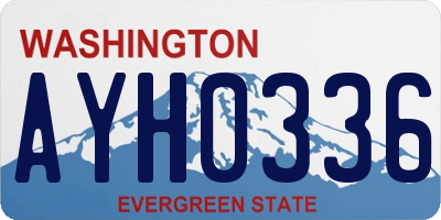 WA license plate AYH0336