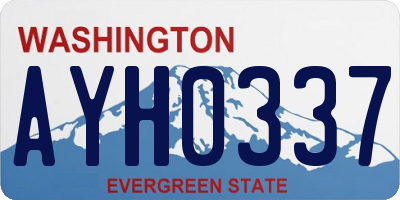 WA license plate AYH0337