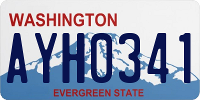 WA license plate AYH0341