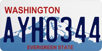 WA license plate AYH0344