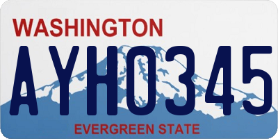 WA license plate AYH0345