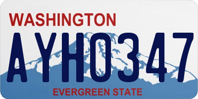 WA license plate AYH0347