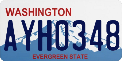 WA license plate AYH0348