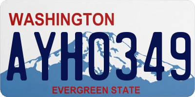 WA license plate AYH0349