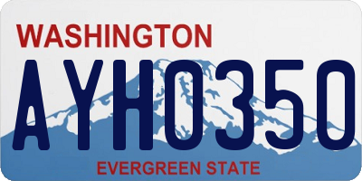 WA license plate AYH0350
