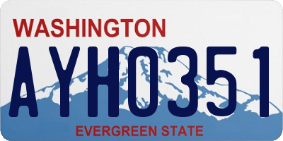 WA license plate AYH0351
