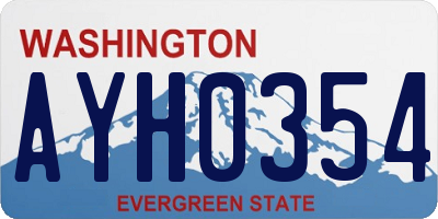 WA license plate AYH0354