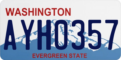 WA license plate AYH0357