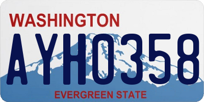 WA license plate AYH0358