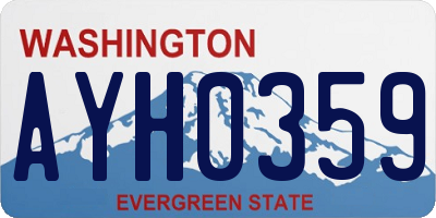 WA license plate AYH0359