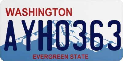 WA license plate AYH0363