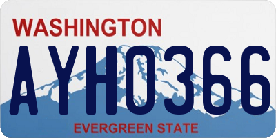 WA license plate AYH0366