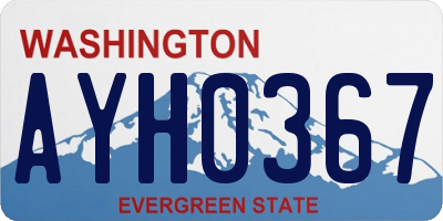 WA license plate AYH0367