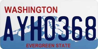 WA license plate AYH0368