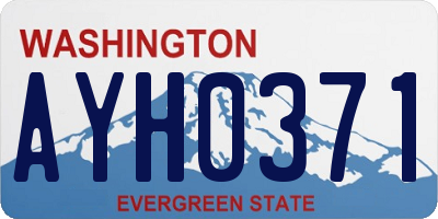 WA license plate AYH0371