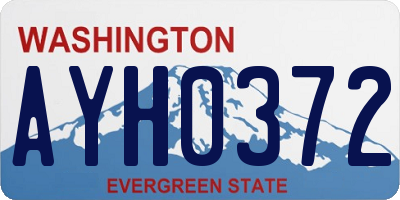 WA license plate AYH0372