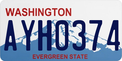 WA license plate AYH0374