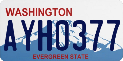 WA license plate AYH0377