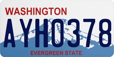 WA license plate AYH0378