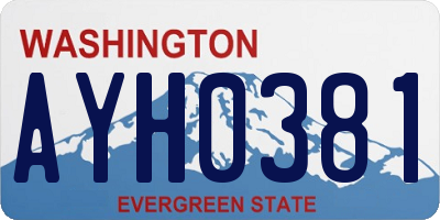 WA license plate AYH0381