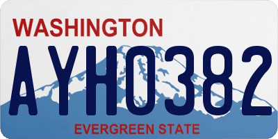 WA license plate AYH0382