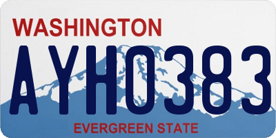 WA license plate AYH0383