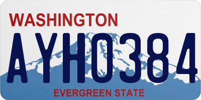 WA license plate AYH0384