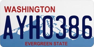 WA license plate AYH0386