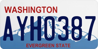 WA license plate AYH0387