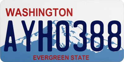 WA license plate AYH0388