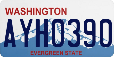 WA license plate AYH0390