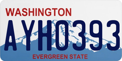 WA license plate AYH0393