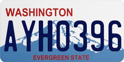 WA license plate AYH0396