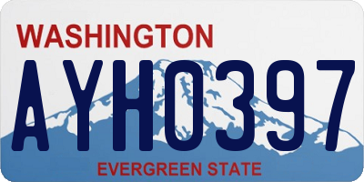 WA license plate AYH0397
