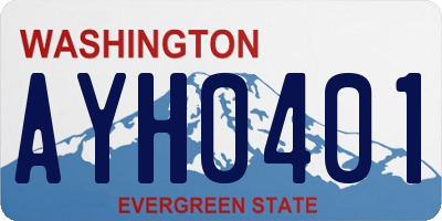 WA license plate AYH0401