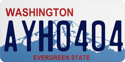 WA license plate AYH0404