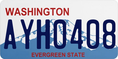 WA license plate AYH0408