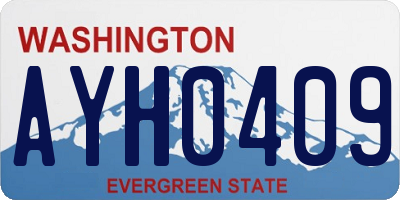 WA license plate AYH0409