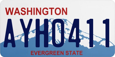 WA license plate AYH0411