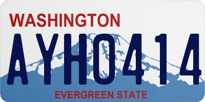 WA license plate AYH0414
