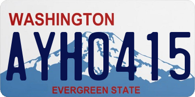 WA license plate AYH0415