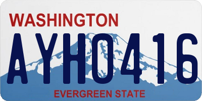 WA license plate AYH0416