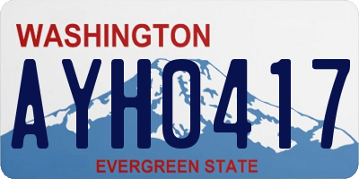 WA license plate AYH0417