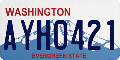 WA license plate AYH0421