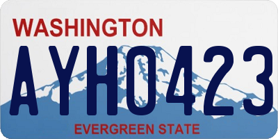 WA license plate AYH0423
